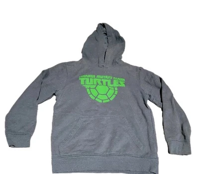 Teenage Mutant Ninja Turtles Green TMNT Logo Sweatshirt Hoodie Gray Boys Size M - Image 1 of 4