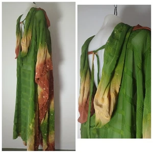  Handgefertigtes besticktes PERLEN KAFTAN Kleid INDISCHE SEIDE CHIFFON ONE SIZE - Bild 1 von 18