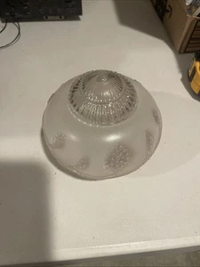 Vintage Frosted Glass Ceiling Light Shade Fixture 6” Pendant Art Deco Opening 3” - Imagen 1 de 3