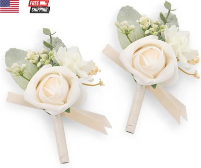 Boutonniere Tintetime para hombre boda, novio y padrino boutonniere para boda Foto 1 de 4