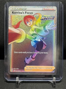 Korrina's Focus 174/163 Rainbow Secret Raro Holo Pokémon 2021 Estilos de Batalla LP - Imagen 1 de 2