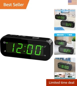 Elegante reloj despertador a batería con pantalla de temperatura y función de repetición - Imagen 1 de 9