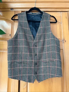 Zara Men’s Houndstooth Check Vest  Italian Fabric, Size L) - Picture 1 of 10
