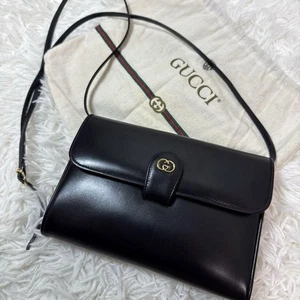 Gucci Shoulder Bag Clutch Bag 2way Interlocking GG Pattern Gold Hardware Vintage - Picture 1 of 9
