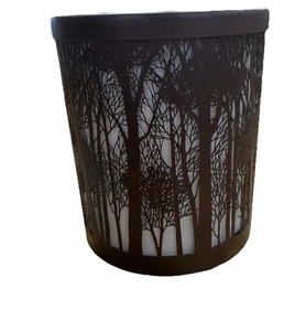 YANKEE CANDLE Forest Silhouette Glass and Metal Votive Holder - Picture 1 of 6