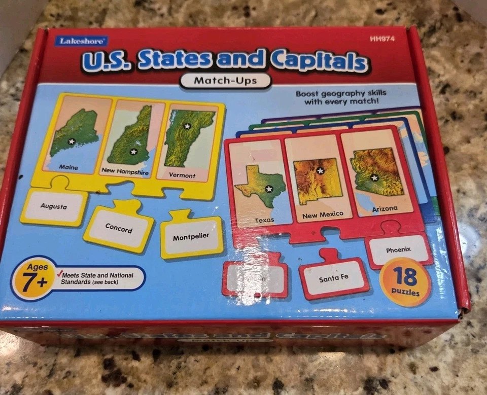 Lakeshore Estados y capitales de Estados Unidos enfrentamientos aumentan habilidades geográficas educación Foto 1 de 4