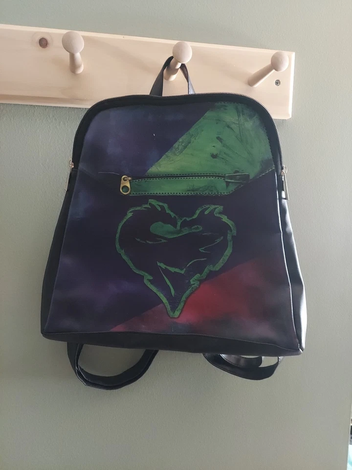 Disney Decendants Niñas Cartera Mochila Bolsillo Bolso para Libros Usado Negro Púrpura Verde Foto 1 de 4