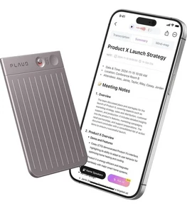 PLAUD Note Smart AI Voice/Audio Recorder Silver with Black Case 64 gb NEW - Picture 1 of 9