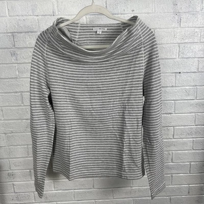 Camiseta James Perse a Rayas Cuello Barco Manga Larga Mujer Talla 3 L Gris Minimalista Foto 1 de 4