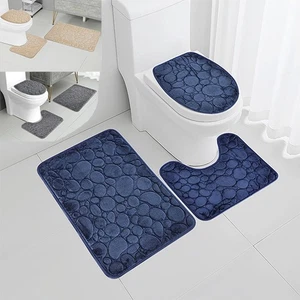3PCS Tappeto Bagno Moderno Bagno Pavimento Doccia Tappeto Antiscivolo Assorbente * - Foto 1 di 19