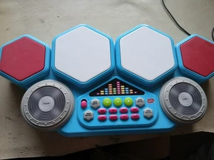 Chad Valley Electronic Drum Set Beats Flashing Lights Music WORKING with Sticks - Picture 1 of 3