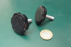 Plastic Black Rosette Stainless Thumb Screw 5/16"-18 x 1 1/4" Length, 5 Pc - Picture 1 of 11