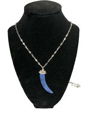 "Collar azul arremolinado Corno Cornicello colgante cuerno mercado negro de la Casa Blanca 36""" Foto 1 de 4