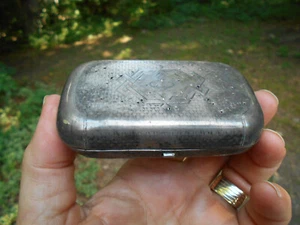 Antiguo estuche a juego caja de tabaco de plata rusa 3 7/8" sello 84 y 2 martillos - Imagen 1 de 7