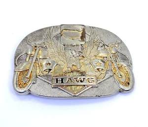 HARLEY DAVIDSON HAWG ADM Two Toned BIKER 3.75 x 2.5" Belt Buckle 1-1/2" belt - Picture 1 of 6