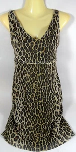 Leopard Print Mini Dress Lined Empire Waist Sexy Catalyst Size 8 Excellent Cond - Picture 1 of 7