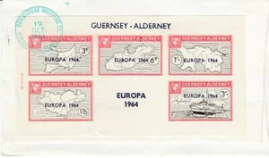 Europe CEPT 1964 Alderney Ships Block FDC Cinderella - Picture 1 of 2