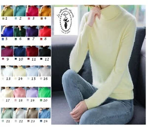 💟24 colores. SUÉTER DE CUELLO ALTO 100 % VISÓN LANA CACHEMIRA VISÓN CACHEMIR - Imagen 1 de 47
