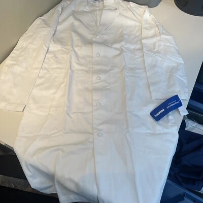 Abrigo de laboratorio Landau 45 pulgadas largo nudo botón Foto 1 de 3