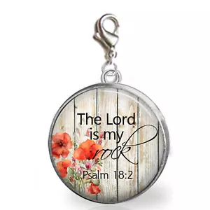 Salmo 18:2 El Señor es mi roca clip en dije pulsera cremallera tirar monedero encanto - Imagen 1 de 1