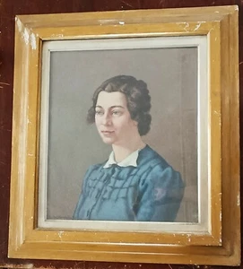 Dipinto ritratto femminile -Olio su tavola-Umberto Benedetti (Firenze 1895-1951) - Foto 1 di 8