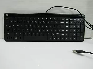 TECLADO HP CON CABLE NEGRO DELGADO MODELO SK-2028 - Imagen 1 de 4