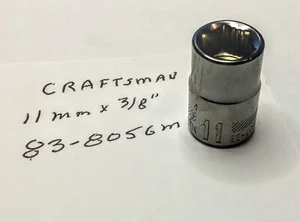 Craftsman  11mm x 3/8" Dr Socket 83-805GM Gunmetal  Chrome  6 Pt  Free  Shipping - Foto 1 di 3