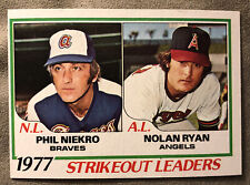 1978 Topps Phil Niekro Nolan Ryan "1977 Strikeout Leaders" #206 High Grade O/C