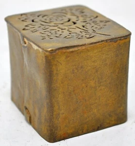 Antique Brass Rangoli Colors Making Dye Original Old Hand Crafted - Picture 1 of 9