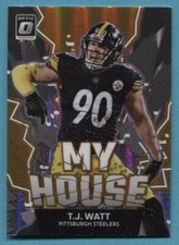 2022 PANINI DONRUSS OPTIC TJ WATT SILVER HOLO PRIZM MY HOUSE INSERT CARD #MH-20