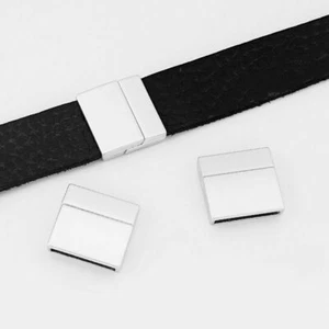 3Sets Matte Silver 20*3mm Strong Magnetic Clasp fit 5mm 10mm 20mm Flat Leather - Picture 1 of 4