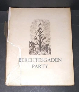 BERCHTESGADEN-PARTY Germany WWII history art ANDRE HAMBOURG 1947 SIGNED + SKETCH - Foto 1 di 7