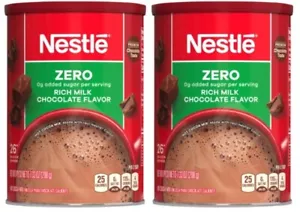 Nestle Zero zuckerreiche Milchschokolade heiße Kakaomischung, 7,33 Unzen (2 Kanister) - Bild 1 von 6