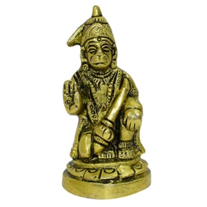 Hanuman Ji Brass Statue Idol Bajrang Bali Murti Hindu Figurine Home Temple Gift - Picture 1 of 5