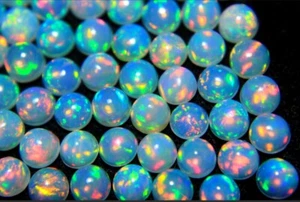 Opal, Ethiopian Round Opal Cabochon, natural Opal Gemstone, Welo fire opal, 8 mm - Picture 1 of 5