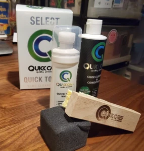 NEW Quick Care SELECT Sneakers Shoe Cleaner Kit Cleaner Conditioner Brush Sponge - Picture 1 of 11
