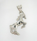 .925 Sterling Silver Horse Pendant Charm Galloping Pony Equestrian