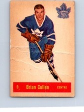 VINTAGE HOCKEY CARD PARKHURST 1957-58 BRIAN CULLEN TORONTO MAPLE LEAFS NO1000