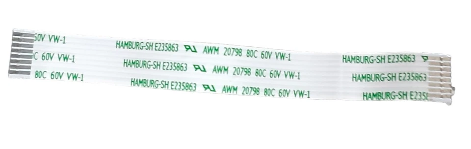 8 Pin Hamburg-SH E235863 AWM 20798 80C 60V VW-1 (7mm X 3.25") Type A 1.0mm Pitch - Image 1 of 1