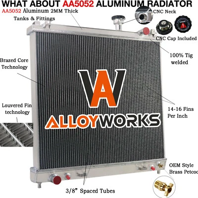 3-ROW RADIATOR FOR 2004-2012 NISSAN QX56 TITAN/05-15 INFINITI/ARMADA 5.6 V8 Foto 1 de 4