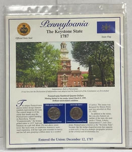 1999 Postal Commemorative Society Statehood Quarter/Briefmarken ~ Pennsylvania P & D - Bild 1 von 7