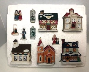 Woolworth Vintage Illuminated 11 Piece Porcelain Old American Christmas Village - Picture 1 of 24