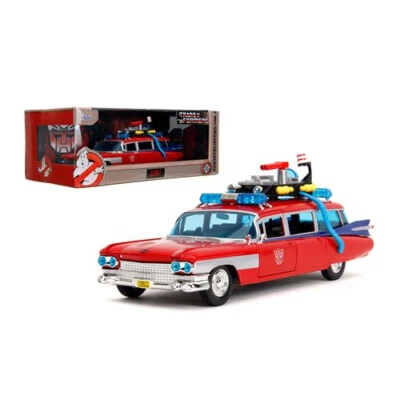 Vehículo de metal fundido a presión Ghostbusters Ecto-1 Transformers Mashup escala 1:24 ~ NUEVO Foto 1 de 4