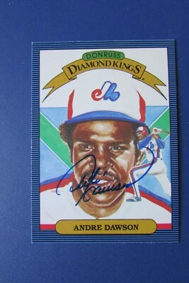 ANDRE DAWSON  SIGNED  1986  LEAF CANADA  Diamond Kings   # 25  AUTO  EXPOS  CUBS - Image 1 of 3