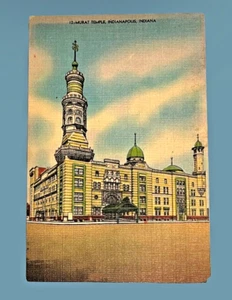 Postcard Indianapolis Indiana • Shriners Murat Temple Masons • Divided Linen - Picture 1 of 2