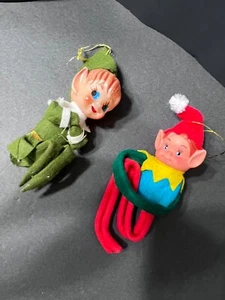 Elf Pixies Vintage Knee Hugger Christmas Ornaments - Picture 1 of 5