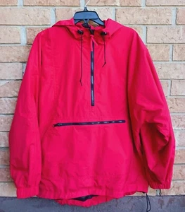 Vantage brand Red windbreaker Quarter Zip Pullover With Kangaroo Pockets Size M - Picture 1 of 10