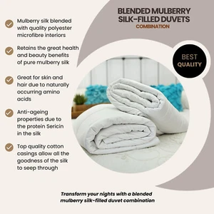 Mulberry Silk-Filled Duvets. All Seasons (Combination). All Sizes. Aids Sleep. - Picture 1 of 8