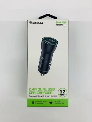Adaptador Cargador Coche Doble USB ESOULK 12W/2.4A para iPhone Samsung LG... Foto 1 de 2