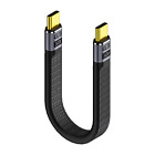 Krótki kabel USB C (5 cali), USB 4.0 typu C płaski kabel męski na męski 40Gbps Data 